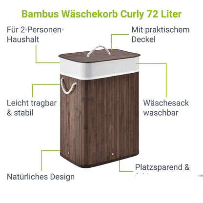 Cesto per la biancheria in bambù Curly