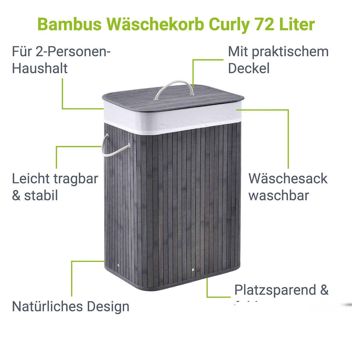Cesto per la biancheria in bambù Curly