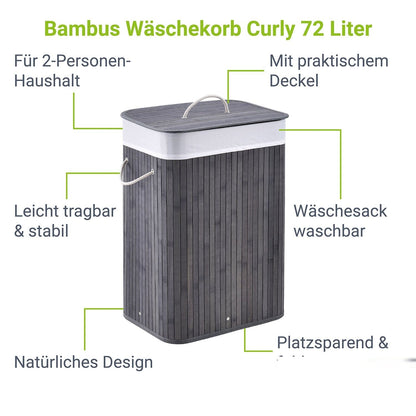 Cesto per la biancheria in bambù Curly