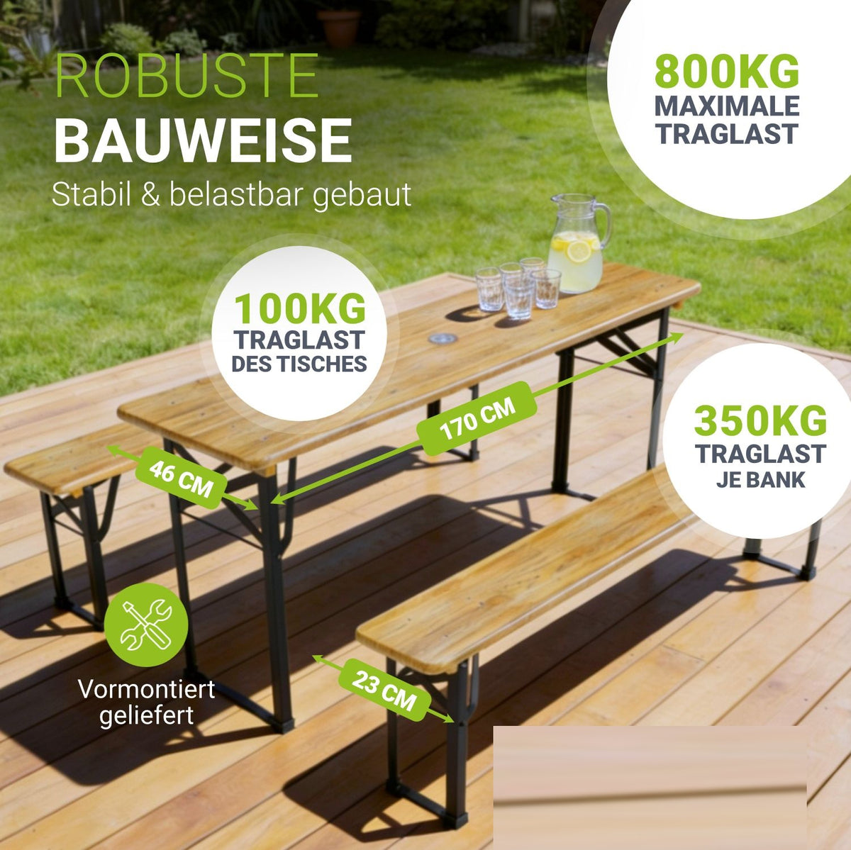 Set tenda da birra Bichl 170 cm