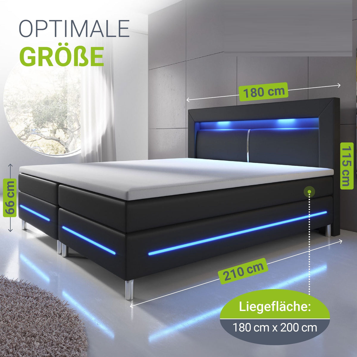 Letto a molle Norfolk - ecopelle