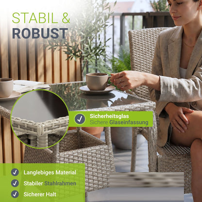 Tavolo da giardino quadrato in polyrattan Yoro