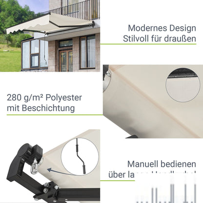 Tenda a bracci pieghevoli con manovella