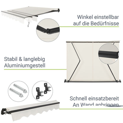 Tenda a bracci pieghevoli con manovella