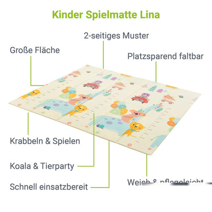 Tappeto da gioco 180 x 200 cm con vari motivi di animali