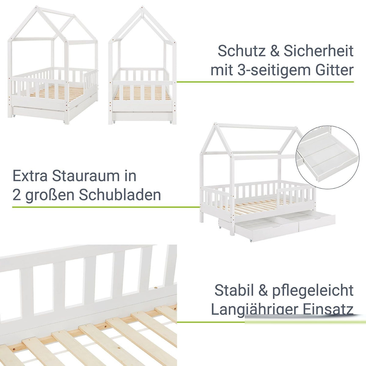 Letto per bambini Marli 80 x 160 cm con rete