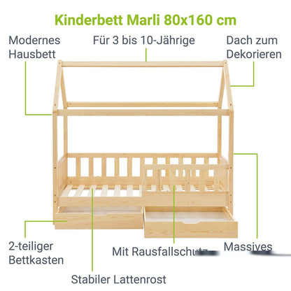 Letto per bambini Marli 80 x 160 cm con rete