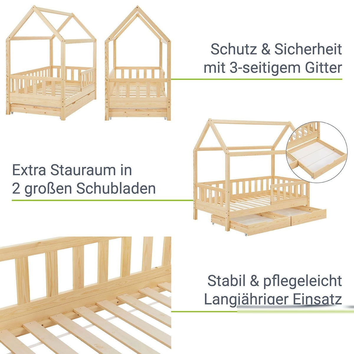 Letto per bambini Marli 80 x 160 cm con rete