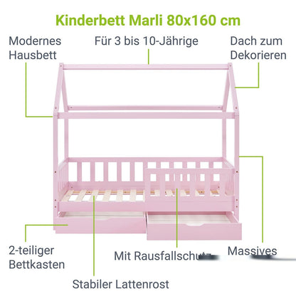 Letto per bambini Marli 80 x 160 cm con rete