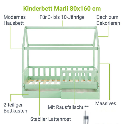 Letto per bambini Marli 80 x 160 cm con rete
