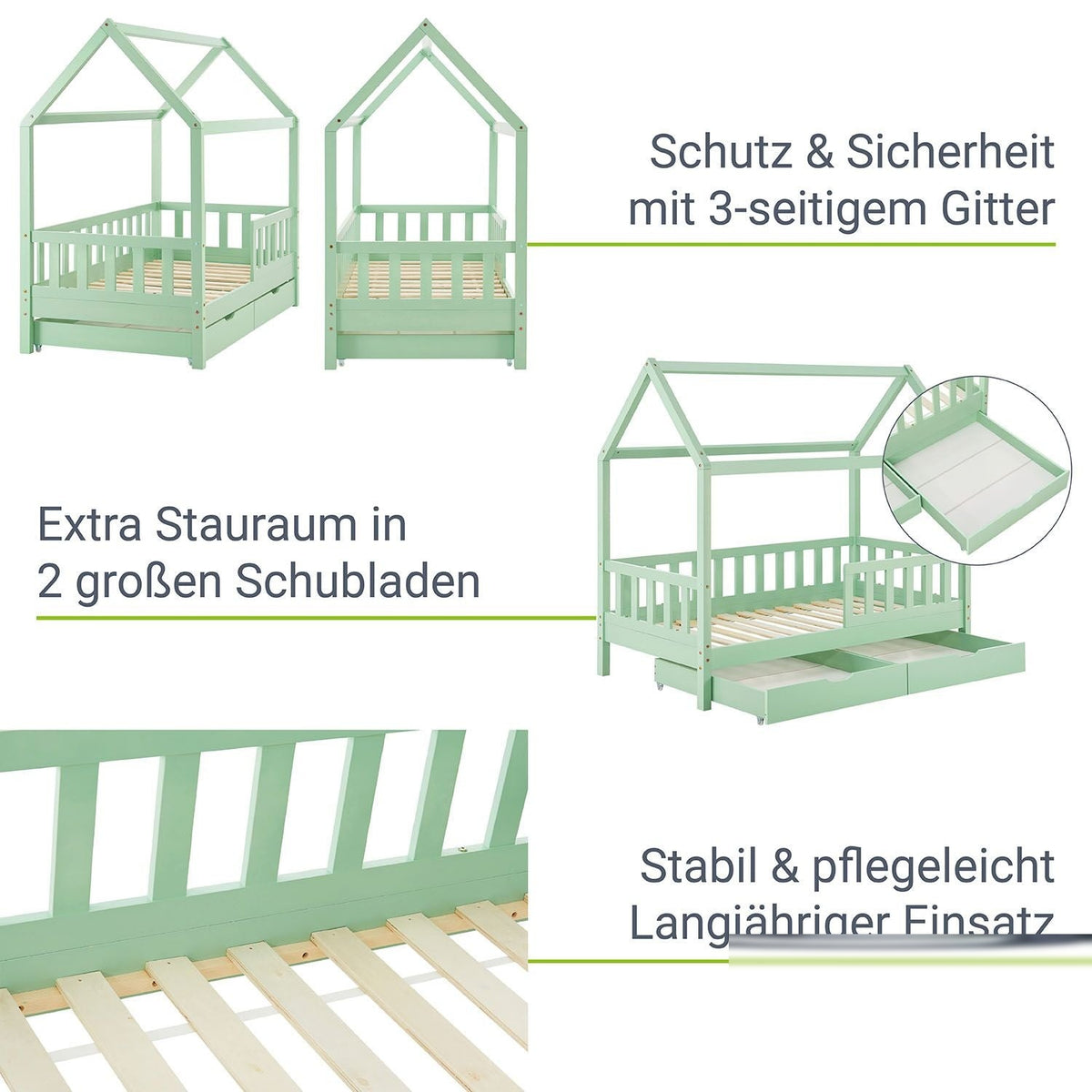Letto per bambini Marli 80 x 160 cm con rete