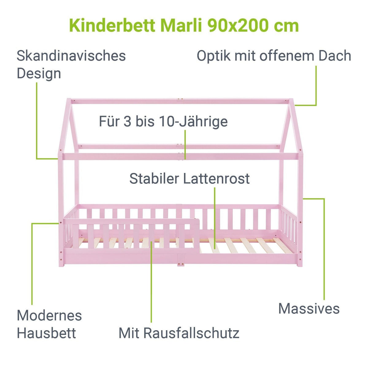 Letto per bambini Marli 90 x 200 cm