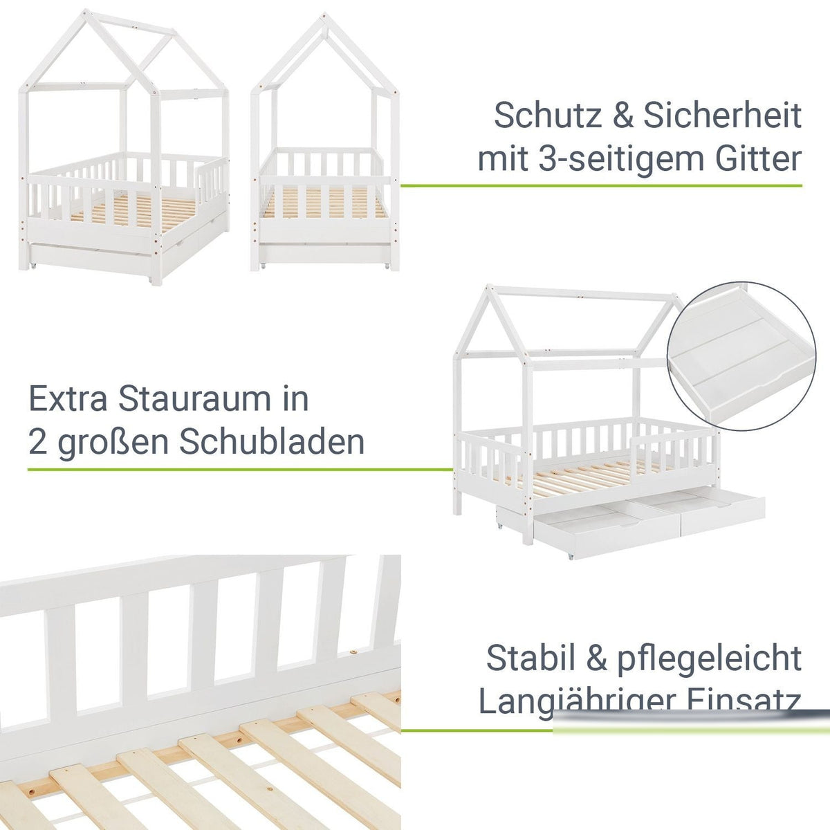 Letto per bambini Marli 90 x 200 cm con rete
