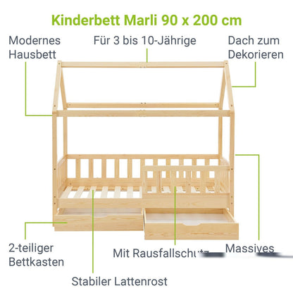 Letto per bambini Marli 90 x 200 cm con rete