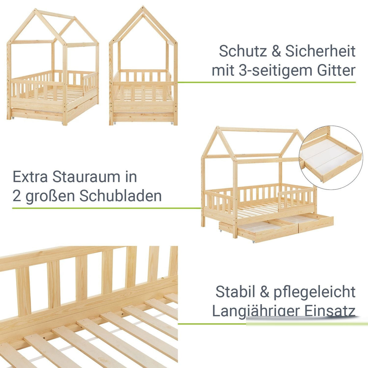 Letto per bambini Marli 90 x 200 cm con rete