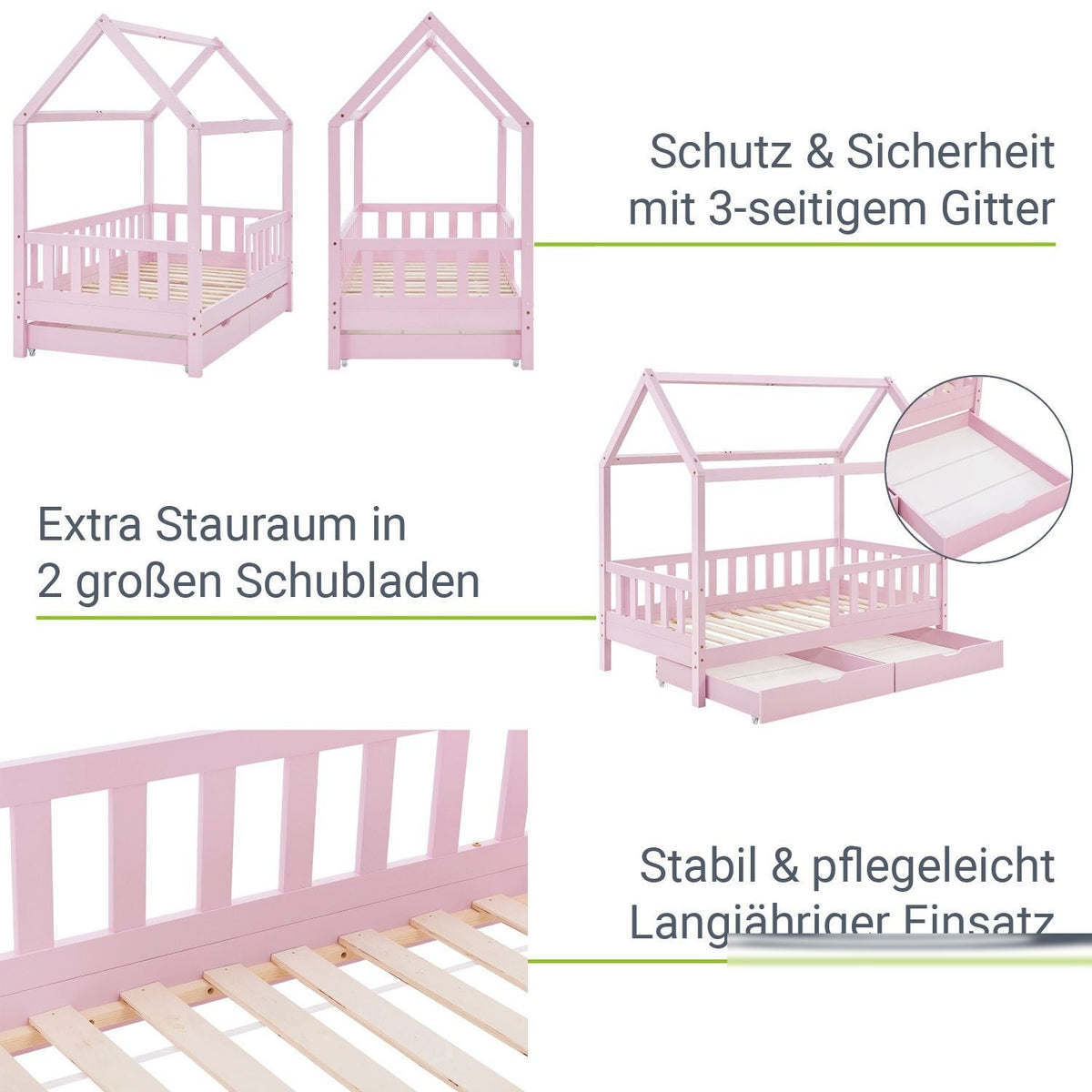 Letto per bambini Marli 90 x 200 cm con rete