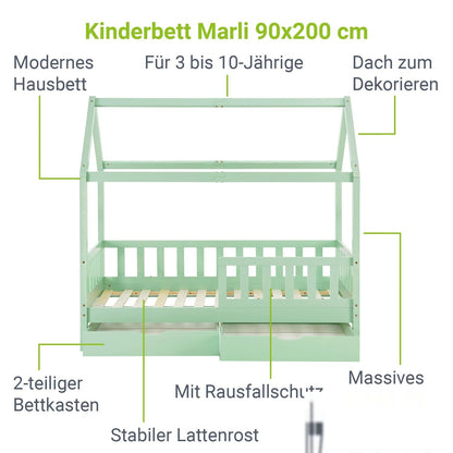 Letto per bambini Marli 90 x 200 cm con rete