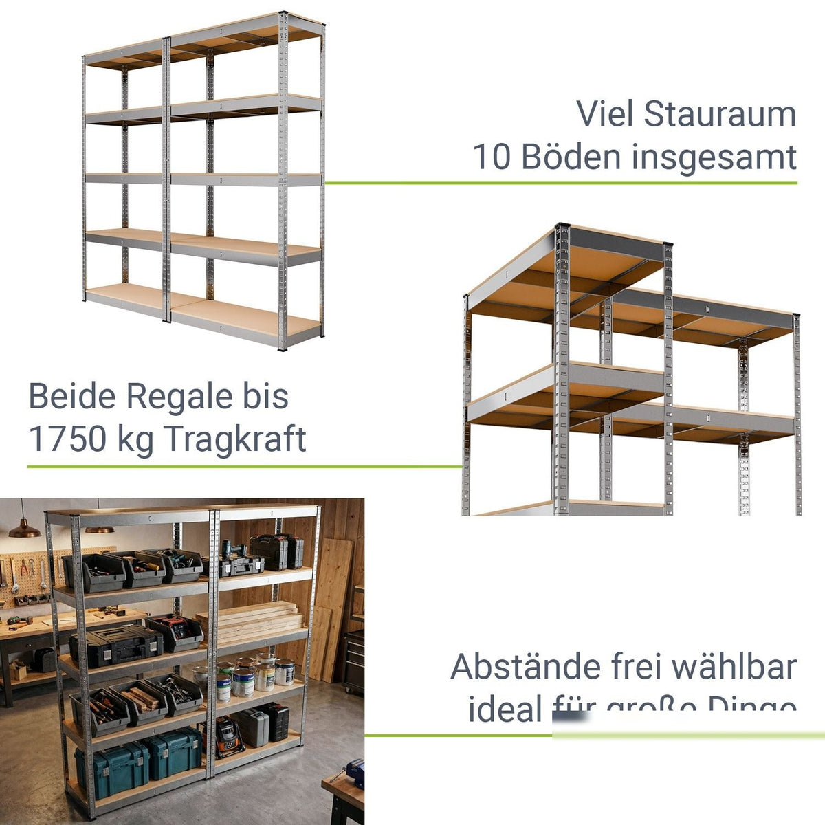 Scaffalatura di base, set da 2 a 8 180 x 90 x 40 cm
