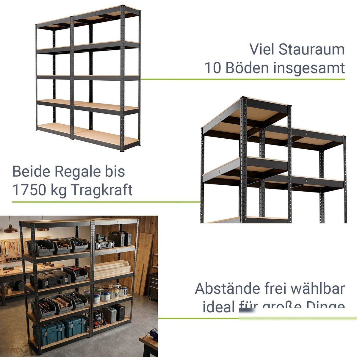 Scaffalatura di base, set da 2 a 8 180 x 90 x 40 cm