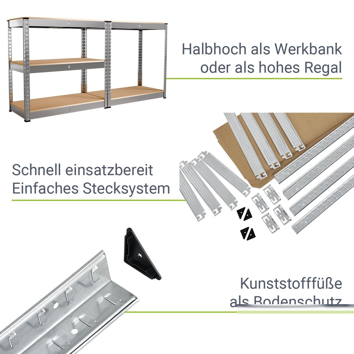 Set di 2 scaffali Easy Storage 160 x 80 x 40 cm