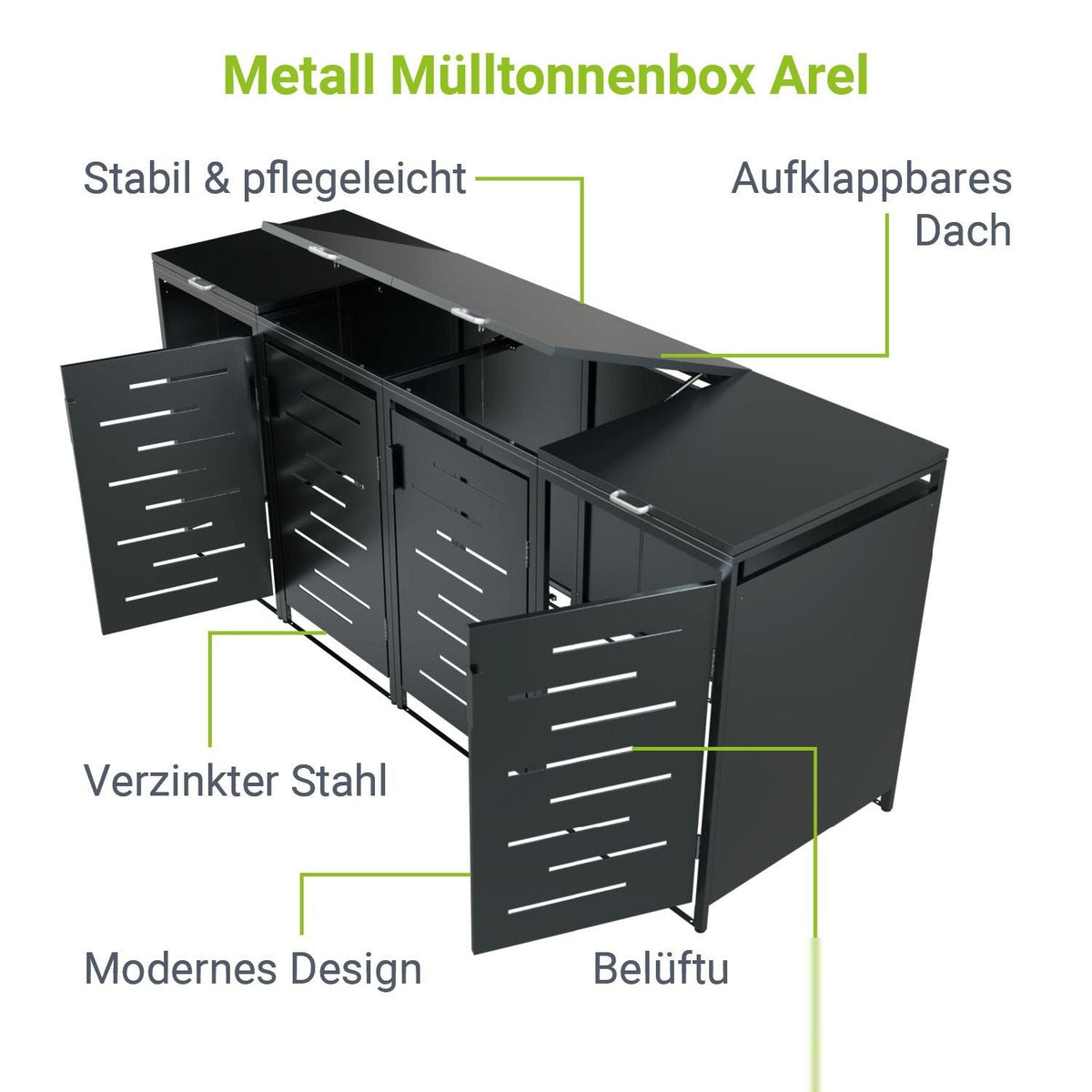 Cassonetto per rifiuti in metallo Arel