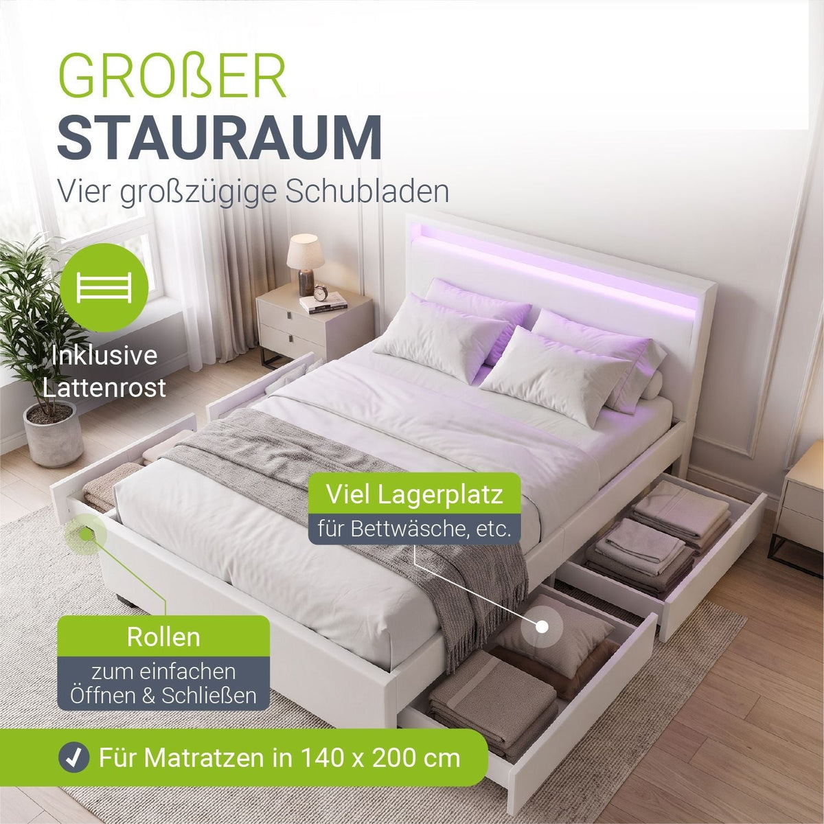 Letto imbottito Lyon