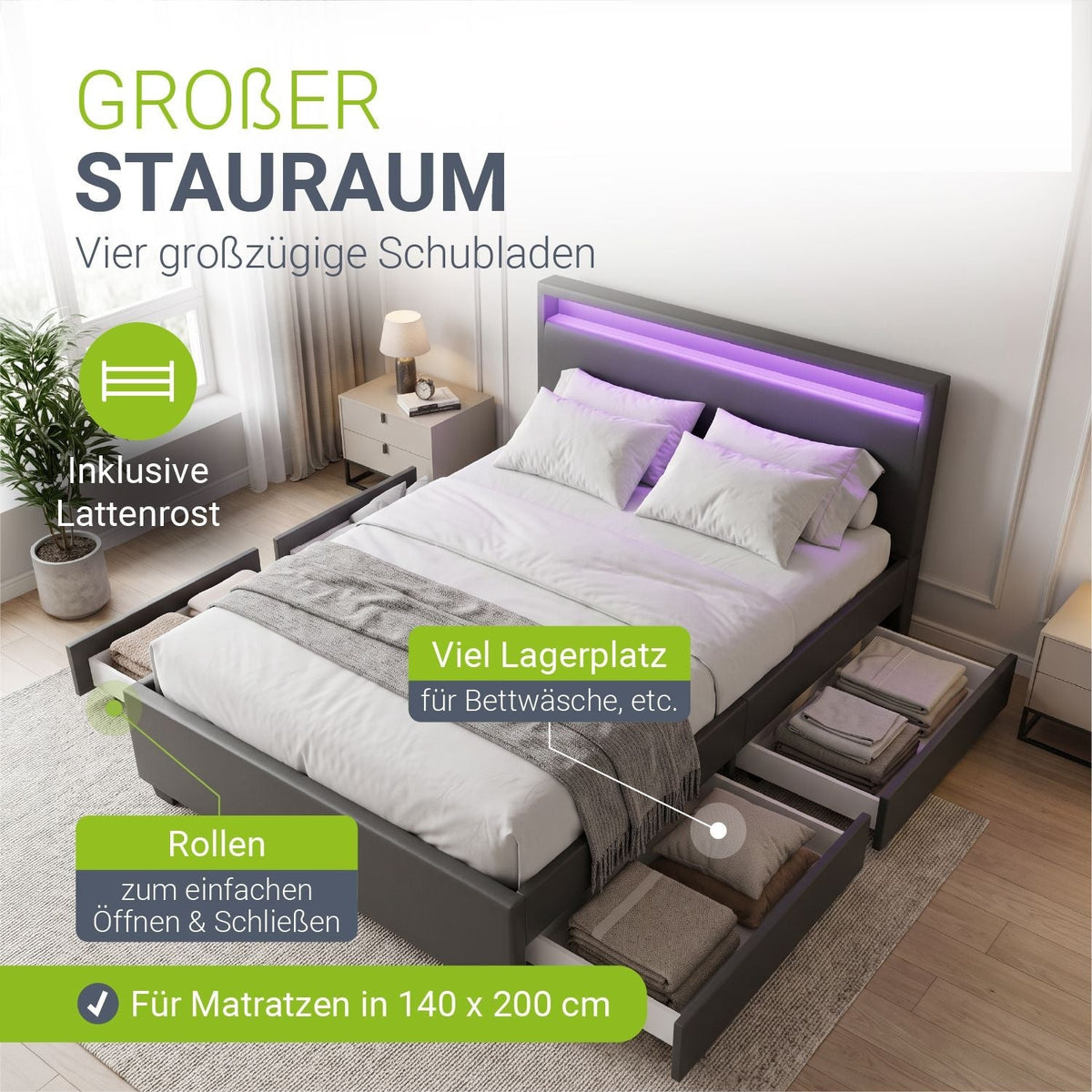 Letto imbottito Lyon