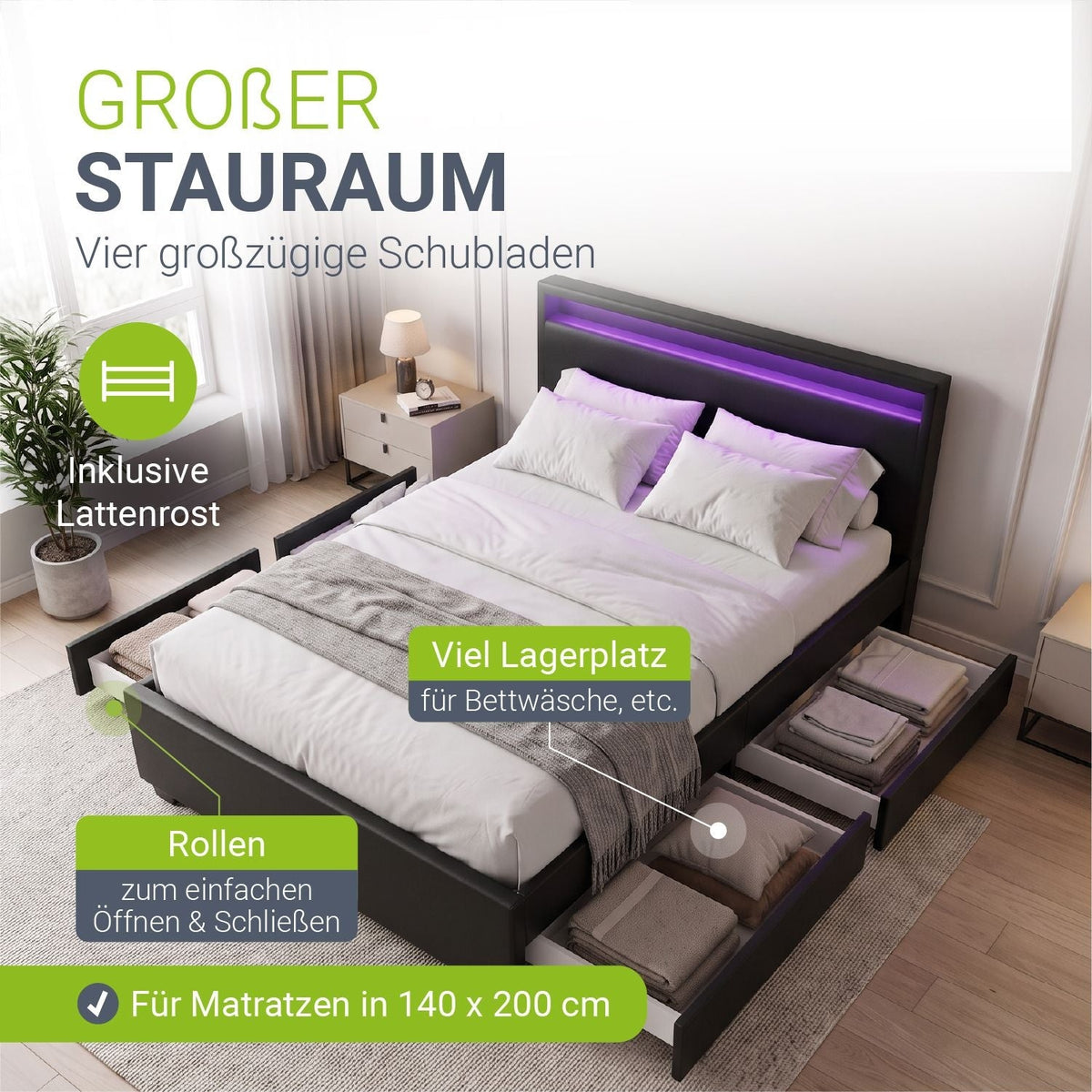 Letto imbottito Lyon