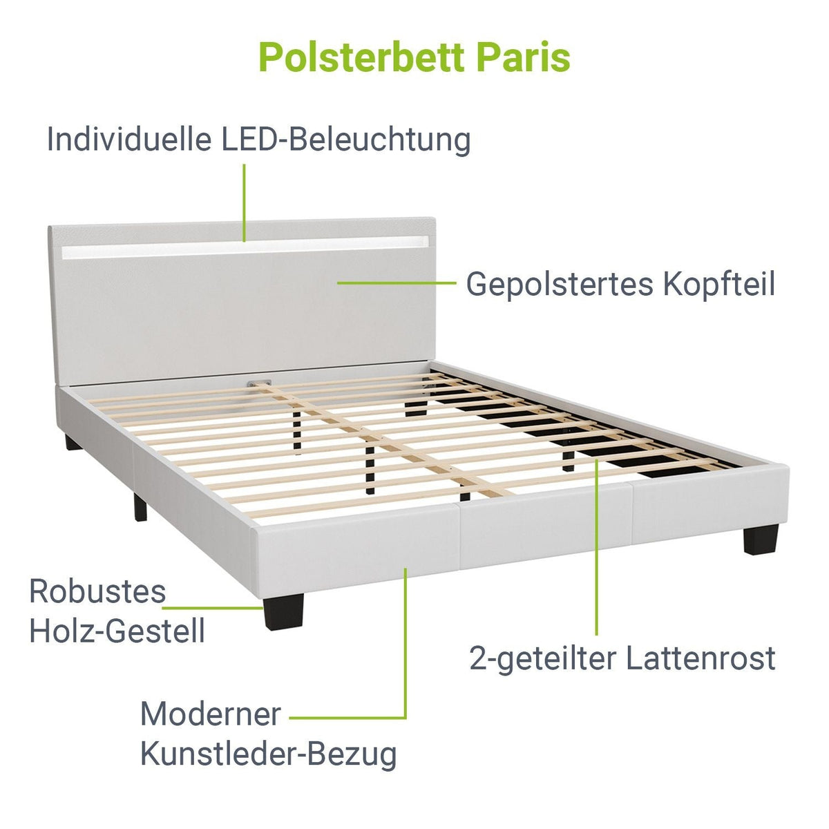 Letto imbottito Paris