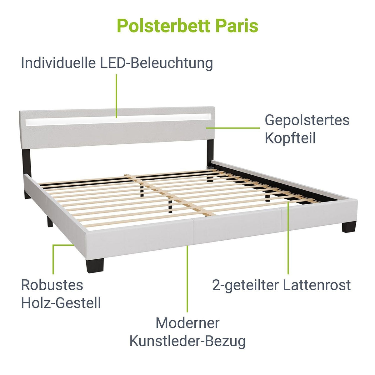 Letto imbottito Paris