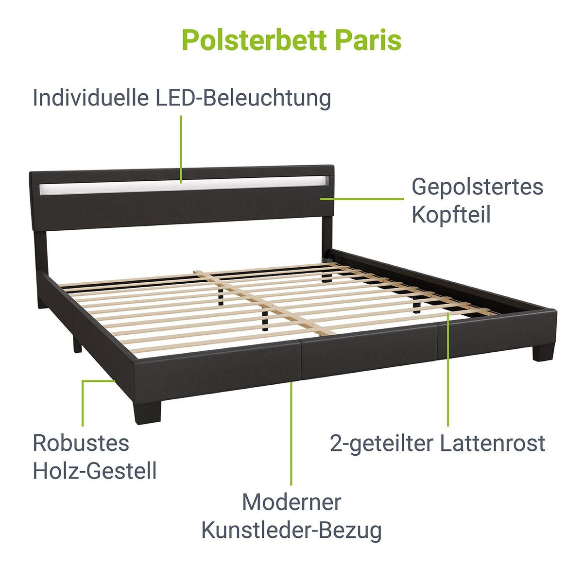 Letto imbottito Paris