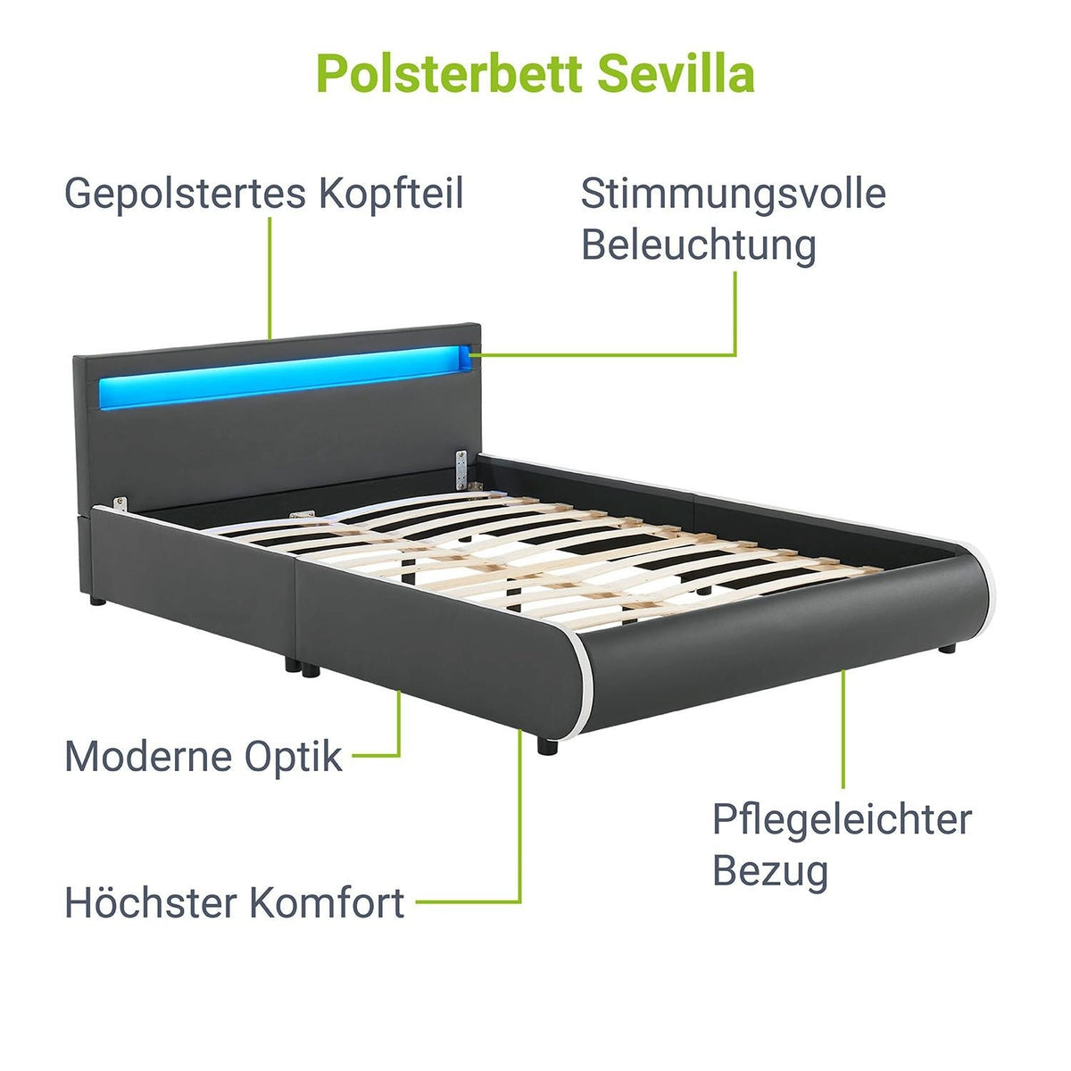 Letto imbottito Sevilla