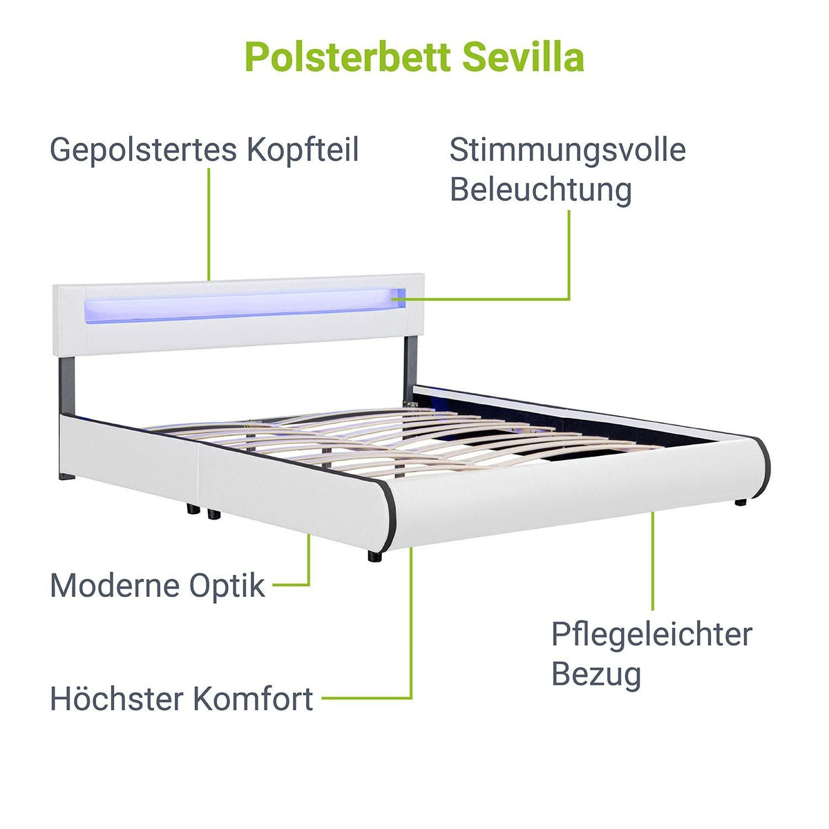 Letto imbottito Sevilla