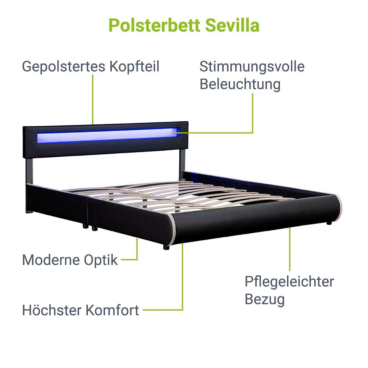 Letto imbottito Sevilla