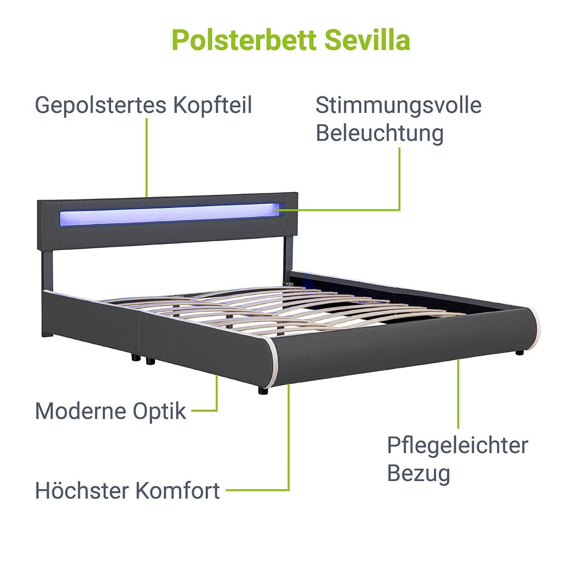 Letto imbottito Sevilla