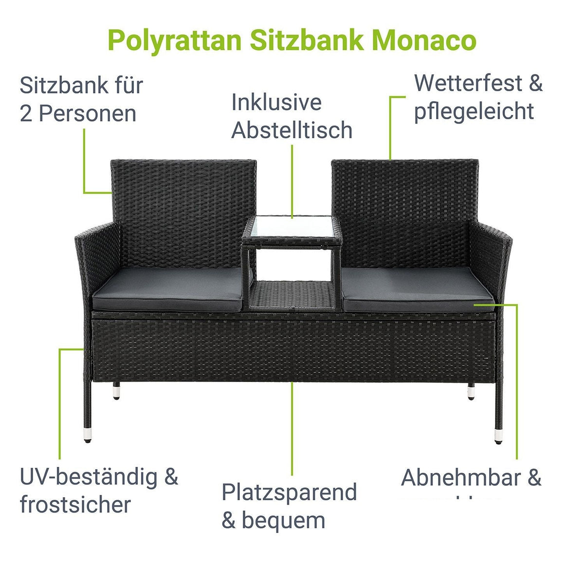 Panca in polyrattan Monaco