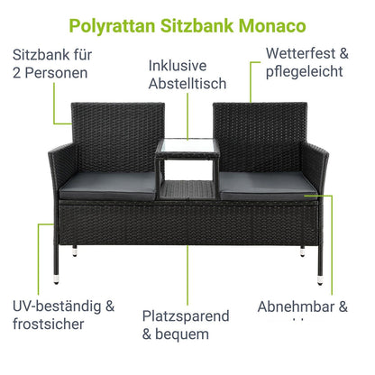 Panca in polyrattan Monaco