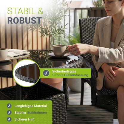Tavolo da giardino rotondo in polyrattan Yoro