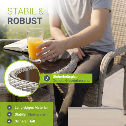Tavolo da giardino rotondo in polyrattan Yoro