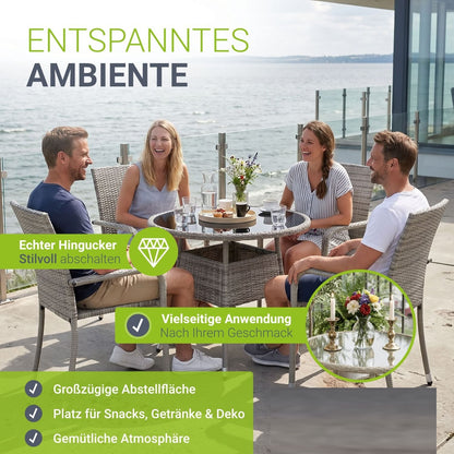 Tavolo da giardino rotondo in polyrattan Yoro