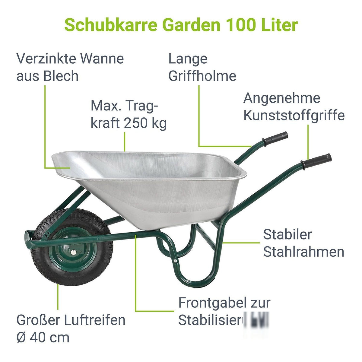 Carriola da giardino 100 L
