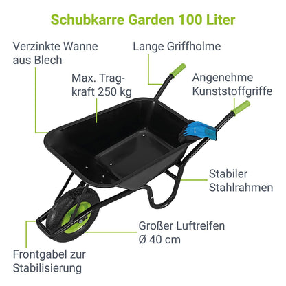 Carriola da giardino 100 L