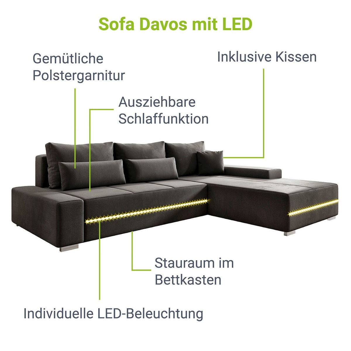 Divano Davos con LED
