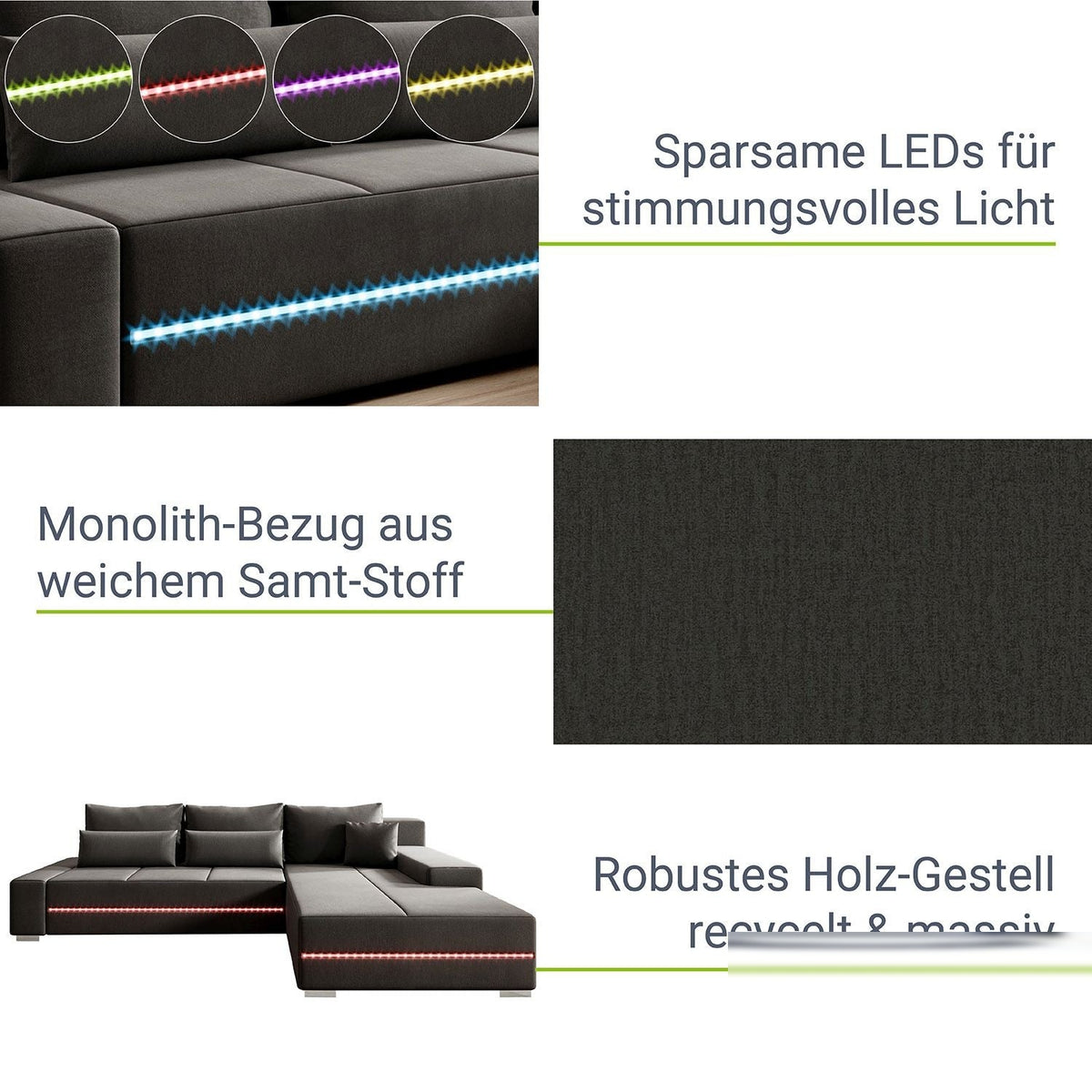 Divano Davos con LED