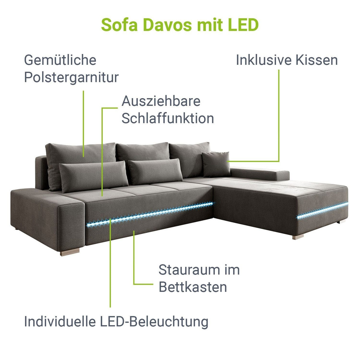 Divano Davos con LED