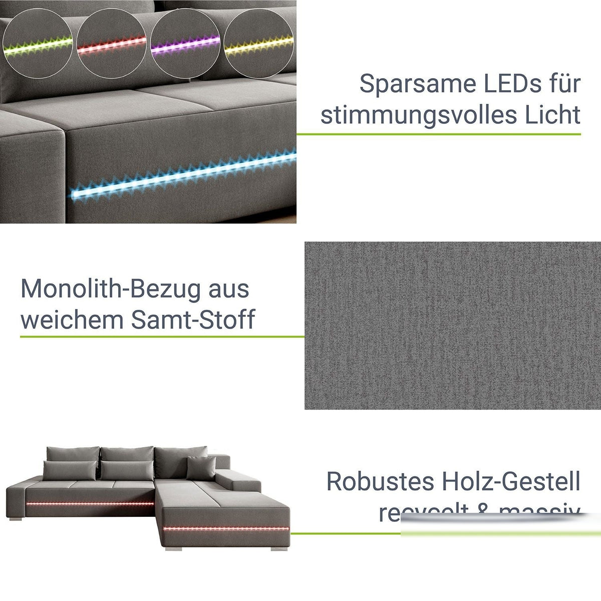 Divano Davos con LED