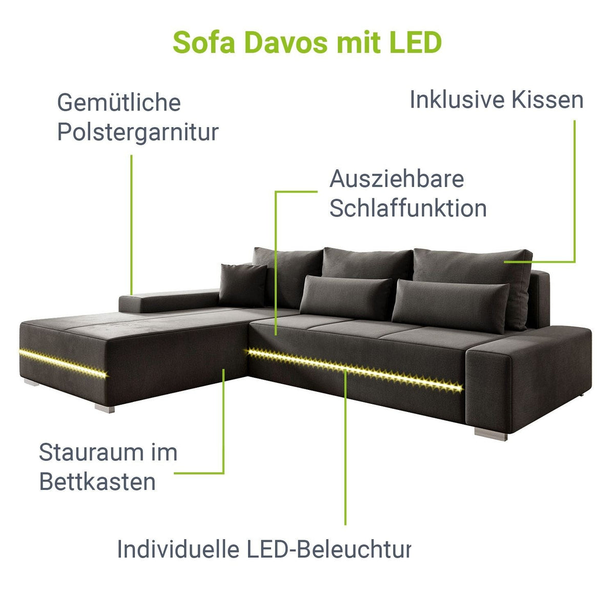 Divano Davos con LED