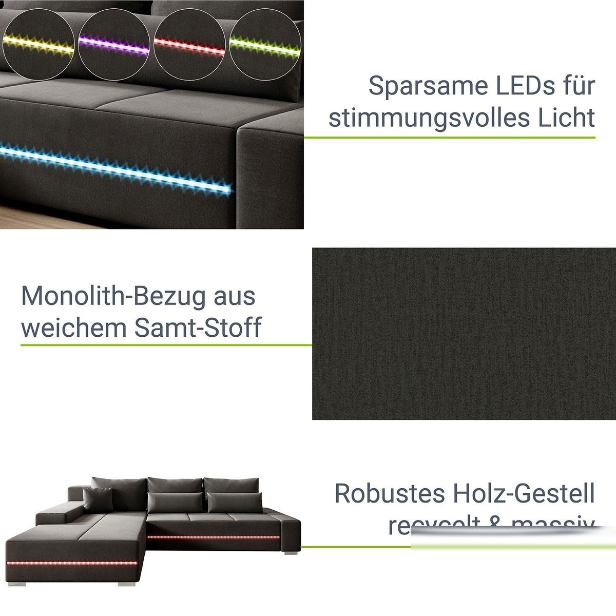 Divano Davos con LED