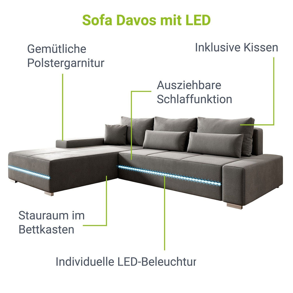 Divano Davos con LED