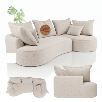 Divano Tirano con pouf e cuscini decorativi